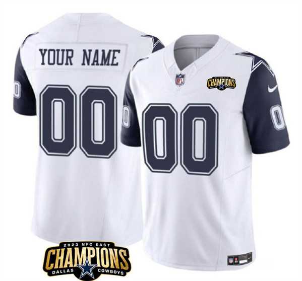 Men & Women & Youth Dallas Cowboys Active Player Custom White Navy 2023 F.U.S.E. NFC East Champions Patch Football Stitched Jersey